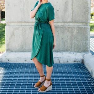 Green midi dress